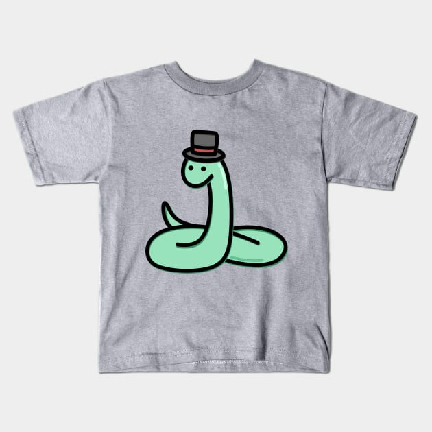 Cute Snake Kids T-Shirt by happyfruitsart